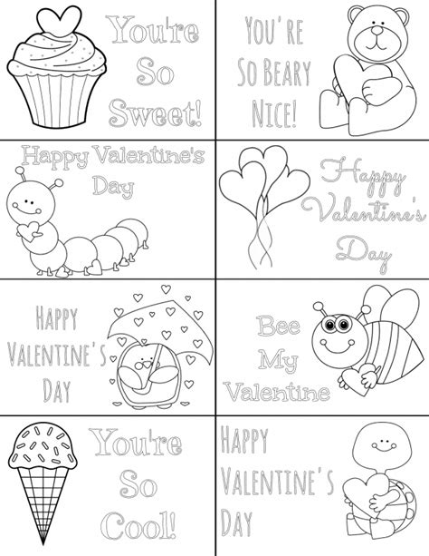 Valentine S Day Cards Printable Black And White